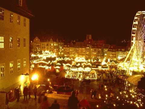 Weihnachtsmarkt Erfurt vom Dom